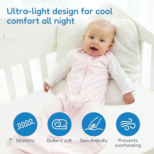 Image of TotAha Sleep Sack 3-6 months 3 Pack, Buttery Soft Wearable Blanket Baby Sleeping Bag with 2-way Safe Zipper, 0.5 TOG, Baby Girl