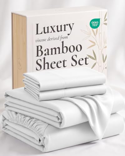 Hotel Sheets Direct 4 Piece Bed Sheet Set King Size, 100% Viscose...
