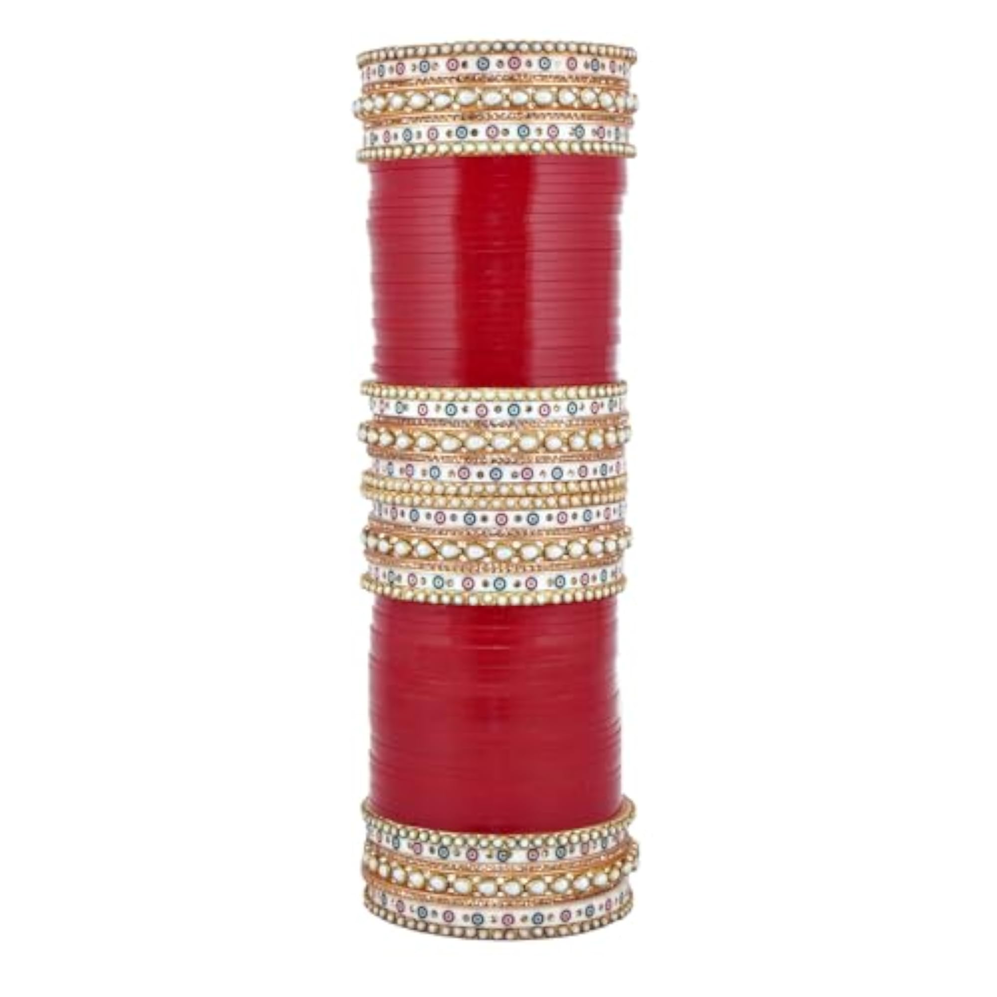 Maroon Punjabi Chura Bridal Wedding Bangle Set for Women