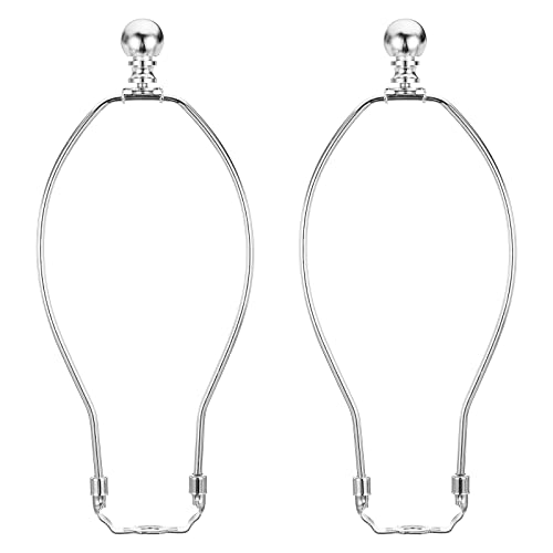 PATIKIL 10 Inch Lamp Harp Kit with Finial, 2 Set Detachable Shade Bracket Holder, DIY Lighting Accessories for Table Floor Lamps Chrome
