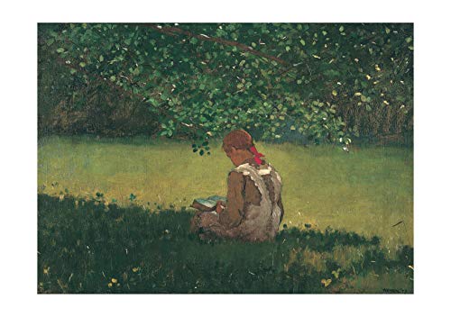 Winslow Homer Reading by The Brook affiche d'art moyenne mate non encadrée