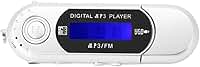 1 leitor de música digital MP3 USB 2.0, tela LCD portátil, suporta cartão TF de 32 GB e rádio FM, uso de 20 horas, prata