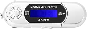 1 leitor de música digital MP3 USB 2.0, tela LCD portátil, suporta cartão TF de 32 GB e rádio FM, uso de 20 horas, prata