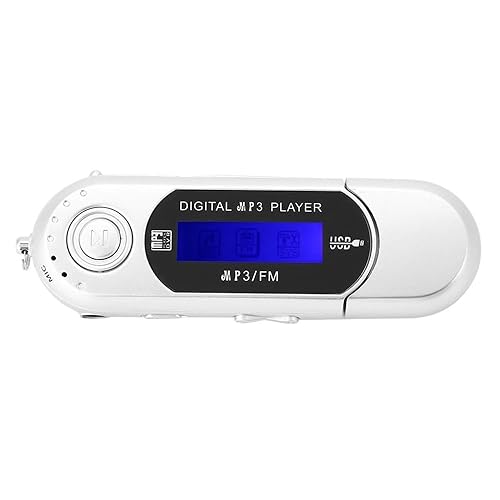 1PC USB 2.0 Digital MP3 Music Player Portable LCD Screen Support 32GB TF Card and FM Radio,Use 20 Hours,Silver