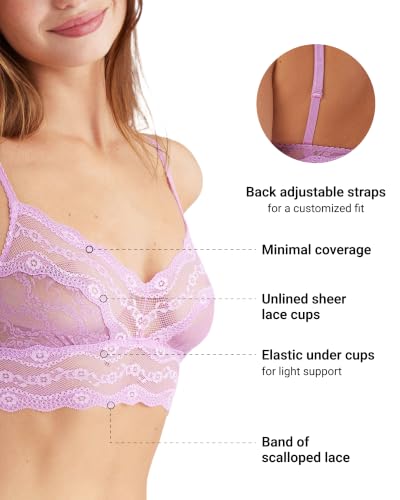 Image of b.tempt'd by Wacoal Women's Lace Kiss Sheer Unlined Wire Free Bralette, 910182