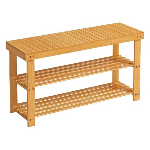 SONGMICS Bamboo Shoe Rack Bench ULBS90N Cover