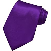 AHLPO Elegante Krawatte für Herren Satin 8 cm, Herren Krawatten, Klassische Schlips Herren für Hochzeit, Büro, Party und Festliche Veranstaltungen - Einfarbig in Verschiedenen Farben Tie, Lila