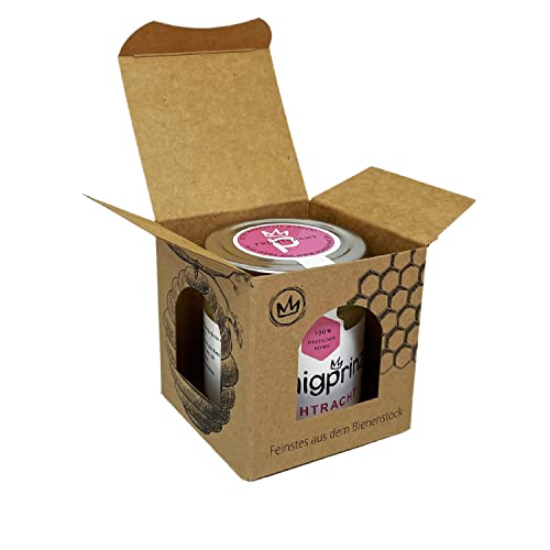 Honig Geschenkbox mit 1 x 250g Deutschen Frühtrachthonig cremig [1 x 250 Gramm] Honigprinz Deine Familien-Imkerei Cover