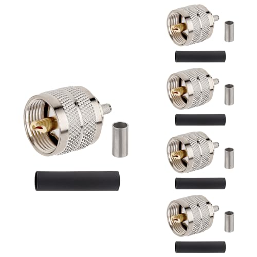 MOOKEERF PL-259 Conector coaxial macho UHF x5 miniatura 1