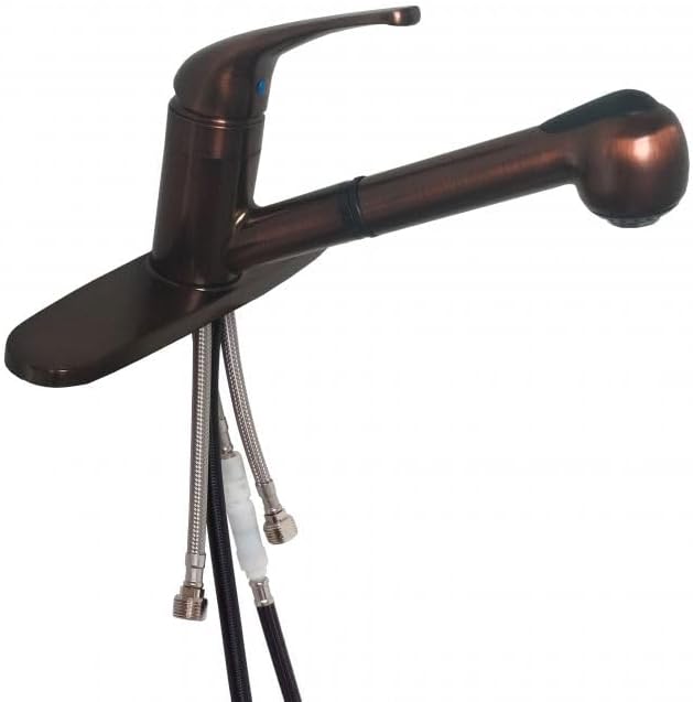 RV Kitchen Faucet 8" Deck Mount Pull-Out Spout Single Lever Oil Rubbed Bronze - SL1000ORB