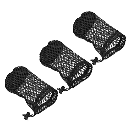 Bolsa de bola de golfe de 17 cm x 11 cm, pacote com 3 bolsas de malha de nylon com cord&atilde;o,...
