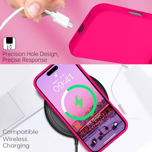 BENTOBEN for iPhone 17 Pro Max Case, Liquid Silicone Anti-Slip Microfiber Lining 17 Pro Max Phone Case, Slim Soft Gel Rubber Anti-Scratch Shockproof Cover for iPhone 17 Pro Max 6.9" 2025, Hot Pink by BENTOBEN - Used condition - Image 5