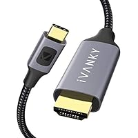 IVANKY Cavo USB C a HDMI【4K@60Hz Nylon Intrecciato】Cavo USB Type C a HDMI, Thunderbolt 3...