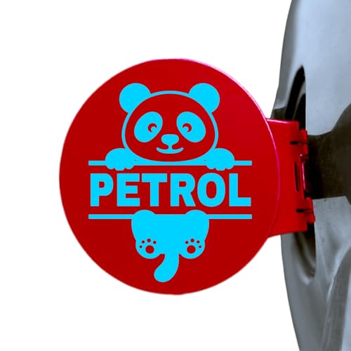 Image of Panda Petrol Sticker for Car - Waterproof Vinyl Fuel Tank Decal, Cute Cartoon Animal Petrol Cap Decoration, Durable & Easy to Apply (Blue)
