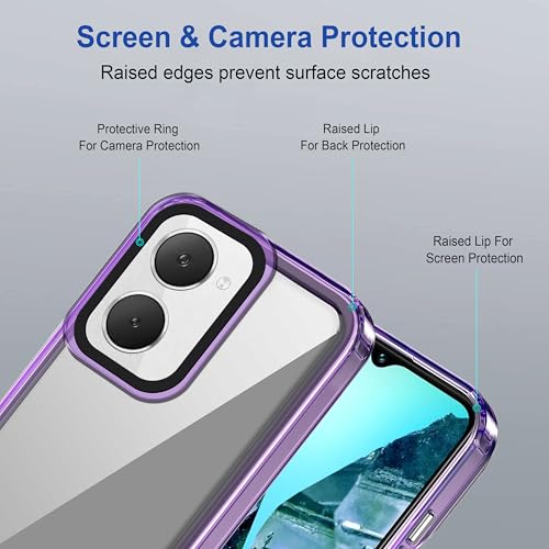 Image of amazon basics Back Case Cover for Vivo Y18e | Compatible for Vivo Y18e Back Cover | Case Cover with Camera Protection | (TPU + PC | Translucent Purple)
