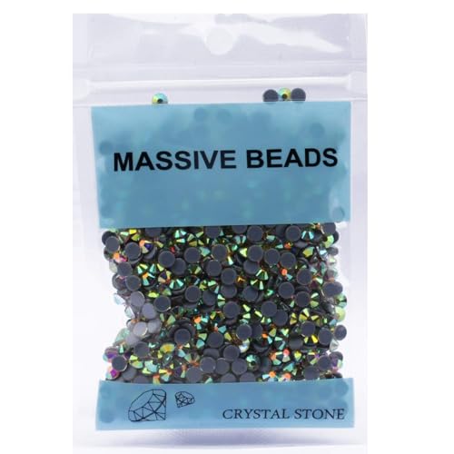 Image of 400 Pieces Hot Fix Glass Flatback Rhinestones HotFix Round Crystal Gems (Crystal AB, SS30)