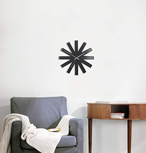Umbra Ribbon Wall Clock Black, Metal 30.5 x 30.5 x 5.7 cm