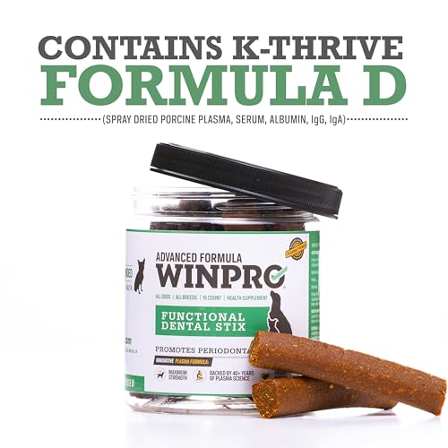 Image of WINPRO Pet Functional Dental Stix for Dogs, 16 Sticks, Plasma Powered Dental Dog Chew Sticks that Promotes Gum and Peridontal Health