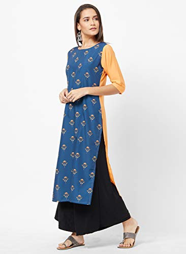 Image of LookMark Womens Printed Crepe A-Line Kurti (Pack of 2 Kurti)