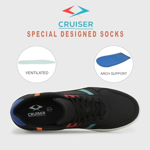 Image of Cruiser Mens Sneakers | Casual Shoes | Cone Heel Lace-Up Sneakers for a Unique Look |Experience Comfort & Style with Soft Cushioned Insole | Trendy Lace-Up Design Sneaker (2565)