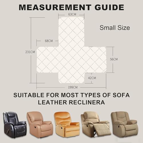 Funda para silla reclinable impermeable con bolsillos laterales Edumov protector lavable gris 3