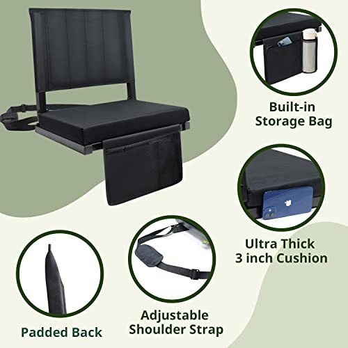 Carshion Bleacher Seats With Backs And Cushion Best Stadium Seats For Bleachers With Back Support Lightweight Padded Stadium Chair Portable For Outdoors And Indoors #TOP3