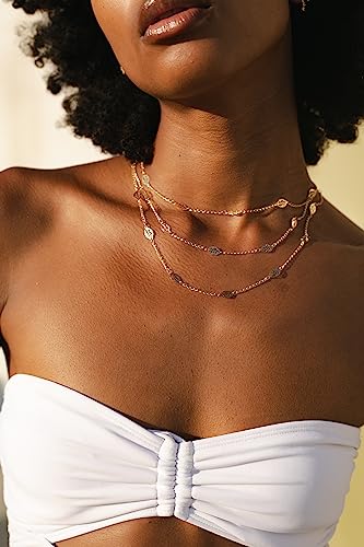 Barzel 18K Gold Plated Cascading Layer Leaf Necklace, 16-20 Inches with 2 Inches Extension - Made In Brazil2