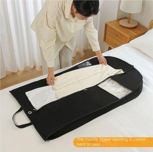 Clothes Cover Foldable Garment Bag 4" Gusseted Hanging Suit Bag with 3 Pockets Dress Bag Suit Bags (Color : 4pcs, Size : 60 * 10 * 130cm)3