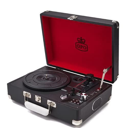 GPO Attache Briefcase-Style Record Player Vinyl Turntable with Built-in Speakers (Black) GPO Attache Briefcase-Style Record Player Vinyl Turntable with Built-in Speakers (Black)
