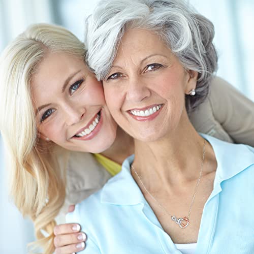 Ieftop Gifts For Mom Necklace - S925 Sterling Silver Infinity Rose Heart Necklace Gifts For Women Gifts For Mom From Daughter Mom Gifts Necklace Valentines Day Birthday Christmas Gifts For Mom #TOP2