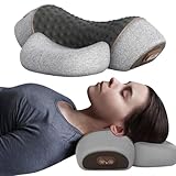3-in-1 Nackenmassagekissen mit Wärmetherapie - Ergonomisches Tiefengewebe-Massagegerät zur Linderung des Nackens Buckel, Memory-Schaum-Design für Kopf und Schultern, Einschlafhilfe und