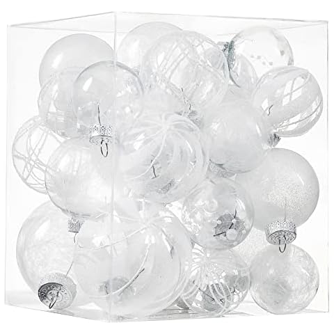 Transparente Weihnachtskugel-Ornamente, 24 Karat, bruchsicherer Kunststoff Cover