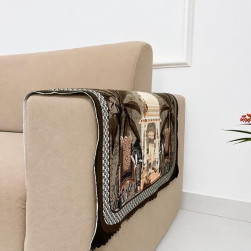 Image of Homerz Premium 'Luxe Series' Sofa Cover | Holland Velvet Fabric | Smooth Finish | Anti-Slip Fleece Backing Couch Protector (Maharaja, 2 pc Armrest, Armrest)