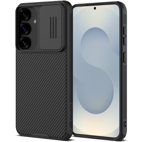 Image of Nillkin for Samsung Galaxy S25 Case with Camera Cover, [Non Slip & Anti-Fingerprint] [Drop Protection], Slim Thin Protective Phone Case for Samsung S25 6.1 Inch, Black