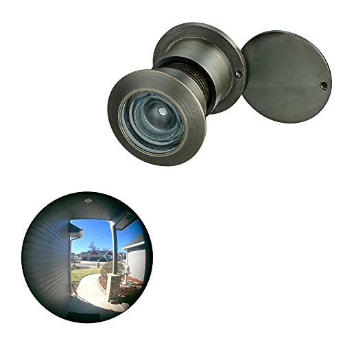 Togu Tg3828Yg-Abz Solid Brass Ul Listed Hd Glass Lens 220-Degree Door Viewer Peephole With Heavy Duty Privacy Cover For 1-3/5" To 2-1/6" Doors, Antique Bronze Finish #TOP15