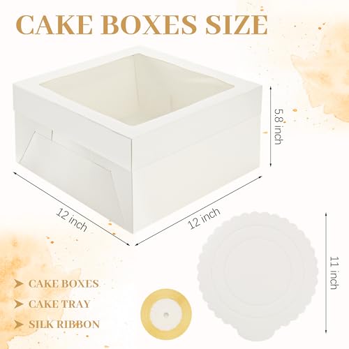 NPLUX 10 Pack Halloween Bakery Boxes, 12x12x6 Cake Boxes for Cake Makers - image 5