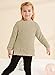 GAMISOTE Girl's Fuzzy Warm Sweater Crew Neck Chunky Side Slit Jumper Pullover Outwear (Khaki, 10_Years)