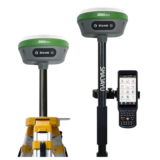 SMA26 GNSS IMU RTK GPS Surveying Equipment Rover Base Collettore portatile con software di rilevamento, certificato NOAA, 1408 canali, precisione 1 cm(esclusi treppiede e palo)