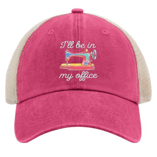 Quilting Sewing I'll Be in My Office Hat for Men Baseball Caps Funny Washed Running Hats Adjustable