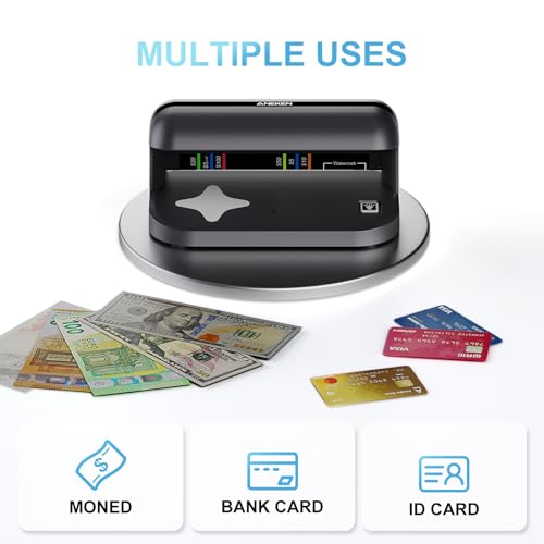 Aneken AL-17 Counterfeit Bill Detector with UV LED Light, Advanced UV Counterfeit Money Detector with Built-in Battery, Card & ID Counterfeit Detection, Suitable for All Currencies in The World - Thumbnail 5