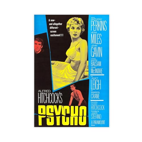 ahnld Psycho, Amerikanisches Filmplakat von 1960, Leinwandposter, Schlafzimmer, Dekoration, Landschaft, Büro, Raumdekoration, Geschenk, 20 x 30 cm
