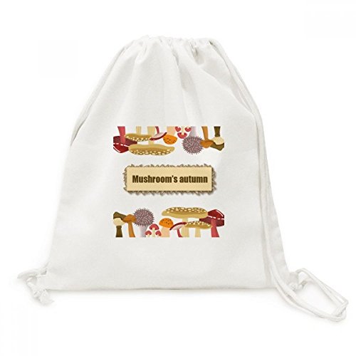 Sac à cordon champignon bleu illustration en toile pour voyage