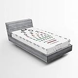 Ambesonne Eye Chart 2 Pack Fitted Sheet, Optical Eye Test Control, Bed Cover All-Round Elastic Deep Pockets 2 Pieces, Package Contains 2 Twin Size Fitted Sheets, Charcoal Grey Green