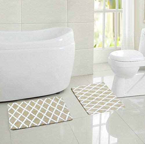 Tapis de salle de bains en microfibre lavable GZZ rectangulaire tapis imperméable maison 60 cm