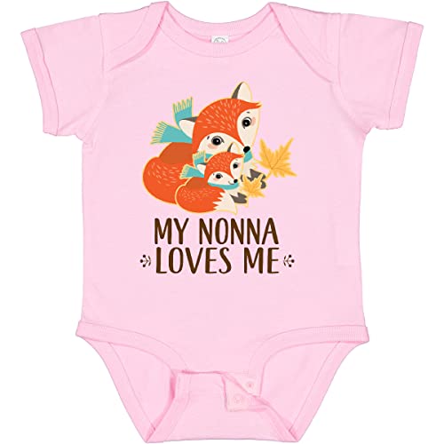 inktastic My Nonna Loves Me Grandchild Cute Fox Baby Bodysuit