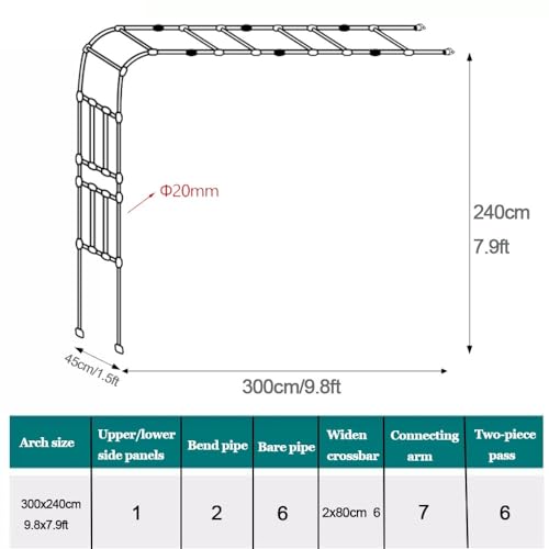 Decoración de cenador al aire libre con estructura ajustable y soporte resistente 6