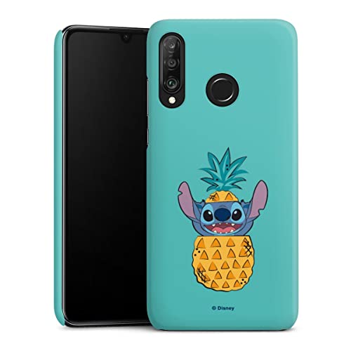 Custodia premium compatibile con Huawei P30 Lite New Edition Cover per smartphone Custodia opaca Disney Lilo & Stitch Ananas