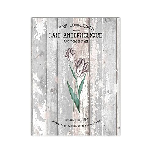 Bouquet fleurs françaises panneau bois à offrir décoration vintage retro