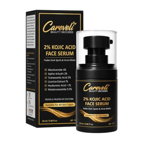 Image of 2% Kojic Acid Face Serum with 2% Alpha Arbutin, 4% Niacinamide, 2% Tranexamic Acid, 1% Licorice Extract, <1% Hyaluronic Acid & 0.5% Madecassoside | Face Serum for Dark Spots Appearance, Acne Marks, Pigmentation, Uneven Skin Tone & Glow | Lightweight & Non-Sticky (20 ml)