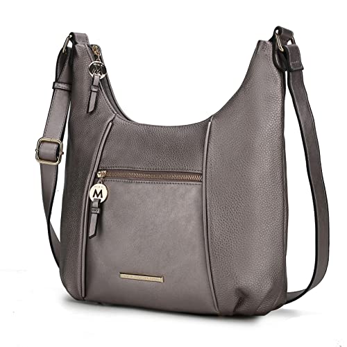 Image of MKF Collection Crossbody Bag for Women - PU Leather Hobo Handbag - Designer Side Messenger Purse, Shoulder Crossover